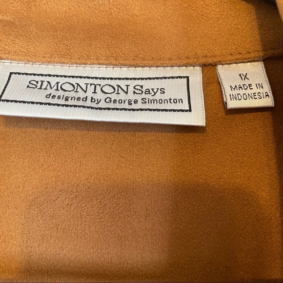 George Simonton oversized suede like light jacket size 1X - Picture 6 of 8